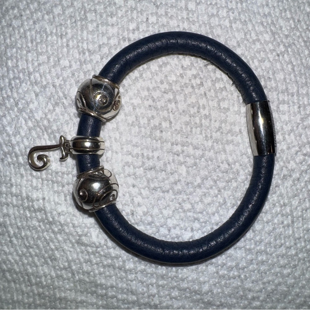 Brighton Dark Blue Bracelet with Silver Charms